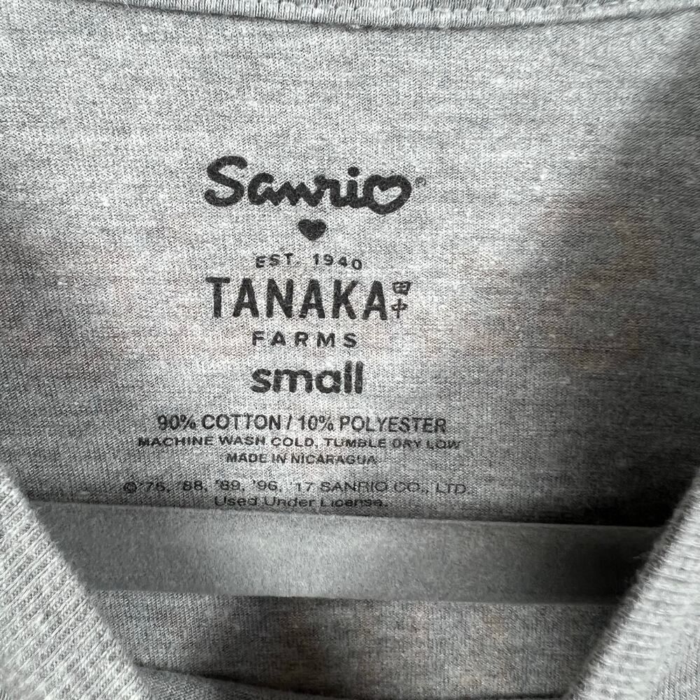 Hello Kitty Sanrio Tanaka Farms Pumpkin Youth Small Gray T-Shirt New 2017 Rare - Picture 3 of 8